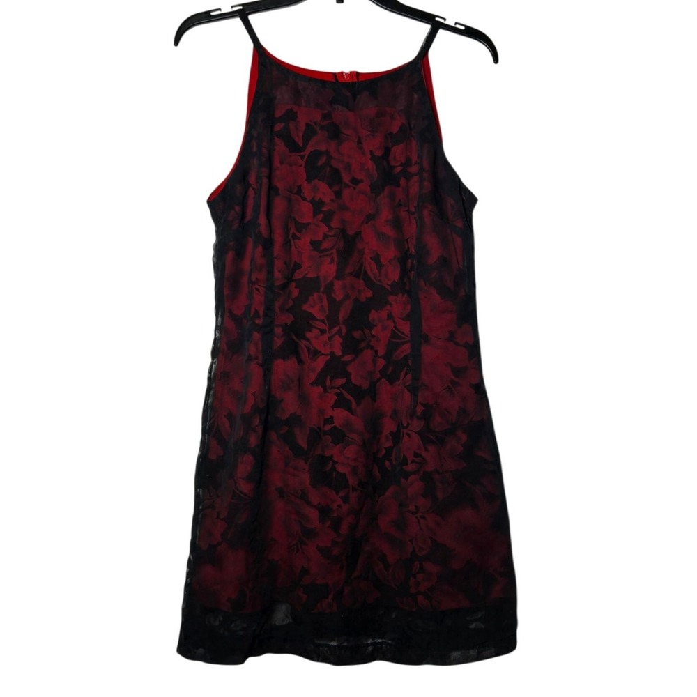 Whimsigoth‎ Vamp Witchy Mini Dress 9 Y2K Lace Dark Floral Romantic 90s Grunge - Picture 2 of 12